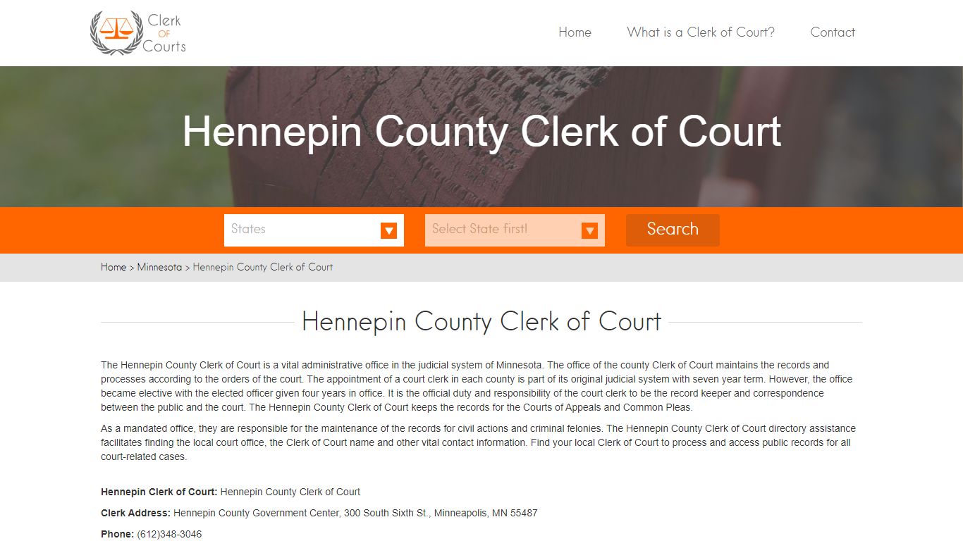 Hennepin County Clerk of Court